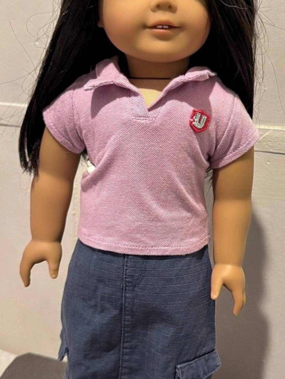 Authentic American Girl Truly Me 2014 Skater Skirt Polo Shirt Outfit Lot